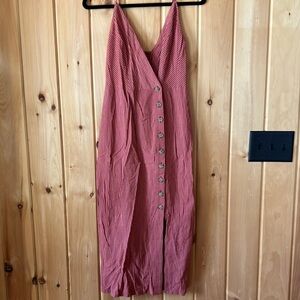 Striped Button-Down Midi Dress